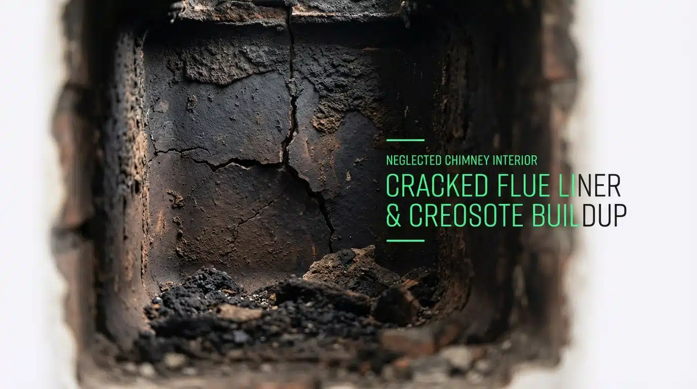Damaged chimney showing the consequences of skipping regular chimney inspections in Houston TX